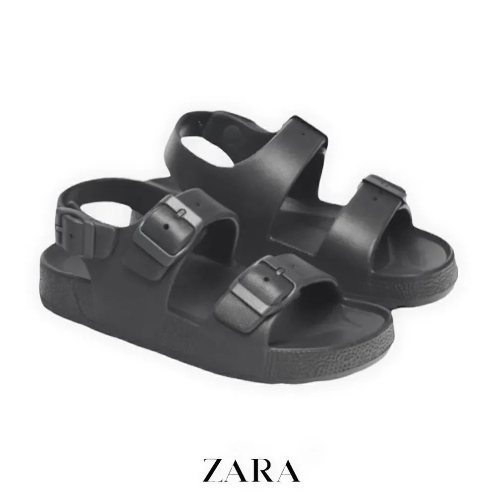 ZARA Kids | Dark Gray | SOLID COLOR SANDALS